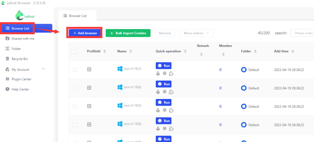 screenshot of Lalicat Browser